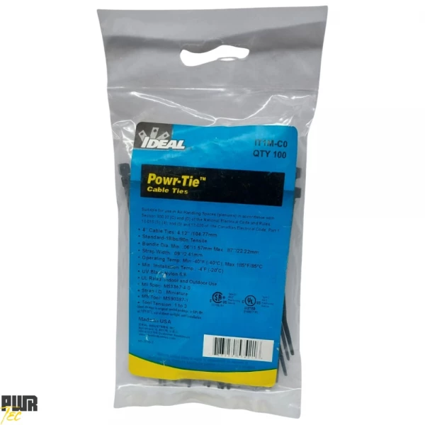 Abracadeira Nylon 2,5X104MM Preta PCT 100pcs REF IT1M-CO IDEAL