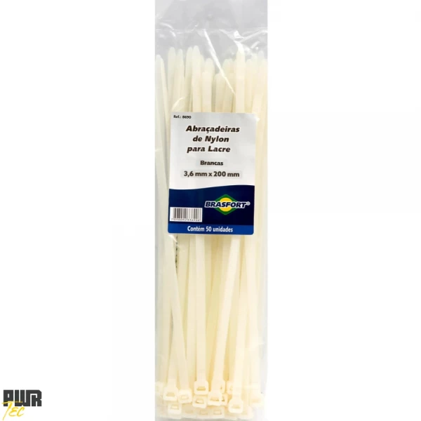 Abracadeira Nylon 3,6X150MM Branca PCT 100pcs REF 8629 BRASFORT