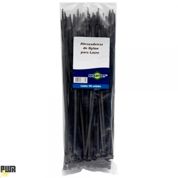 Abracadeira Nylon 3,6X250MM Preta PCT 100pcs REF 8863 BRASFORT