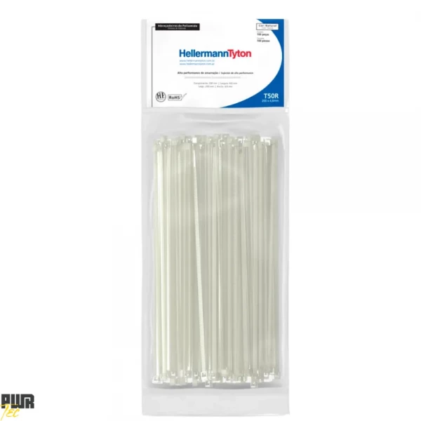Abracadeira NYLON 4,6X200MM Branca PCT 200pcs REF T50R HELLERMAN