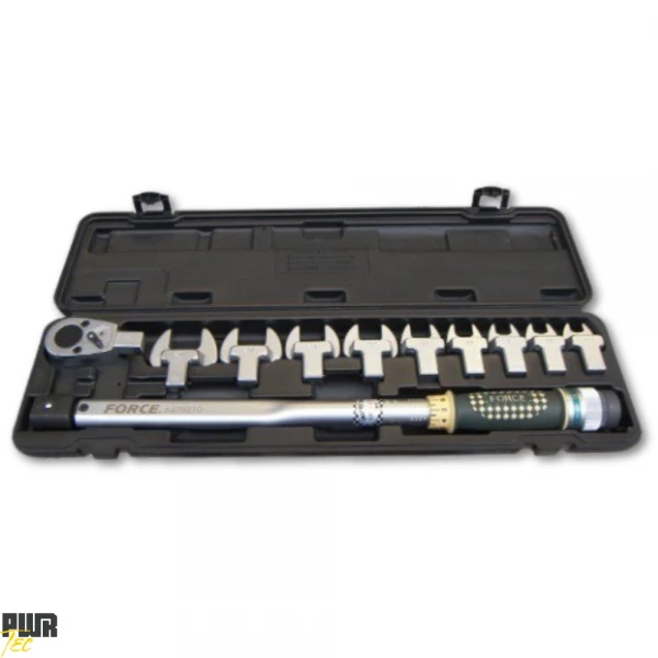 Torquimetro Radial Enc. 14X18MM Cap. 40 a 210NM a 29,5 a 154,9 FT.LB Com 12Pcs Catraca Bocas Fixas REF 64705 FORCE